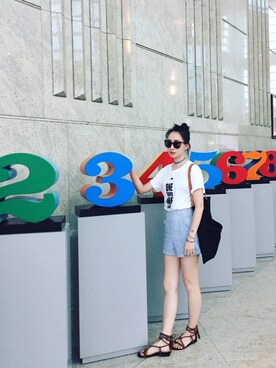 「LOVFEE（ラッフィ）のアイテム（シューズ）」を使った、Monica!!さん（レディース・165cm）の夏コーディネート