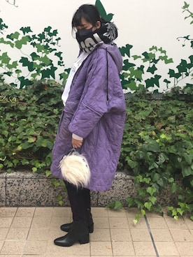 「DIESEL（ディーゼル）のアイテム（ストール/ショール）」を使った、サラさん（レディース・168cm）の秋コーディネート