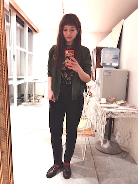 「used mix」｜「アイテム（MA-1）」を使った、b_nystさん（レディース・163cm）の冬コーディネート
