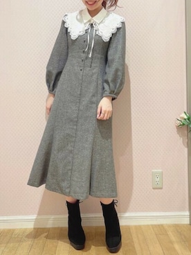 「美シルエット」｜「アイテム（ワンピース/ドレス）」を使った、WILLSELECTIONさん（レディース・157cm）の冬コーディネート