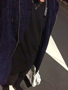 「ZARA MANのアイテム（パーカー、ブルー系）」を使った、りょーまさん（メンズ・171cm）の秋コーディネート