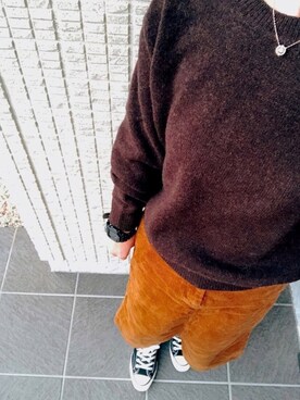 「チャックテイラー」｜「アイテム（腕時計）」を使った、harukaさん（レディース・156cm）の冬コーディネート