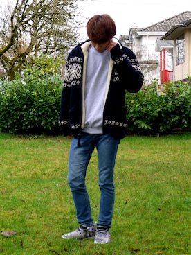 「TOPMAN（トップマン）のアイテム（スウェット）」を使った、おちゃさん（メンズ・170cm）の冬コーディネート