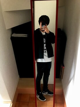 「ナイキスニーカー」｜「アイテム（その他アウター）」を使った、もりーずさん（メンズ・168cm）の春コーディネート