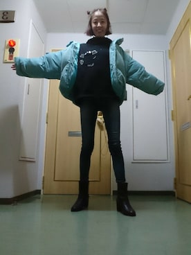 「Rodeo Crowns（ロデオクラウンズ）のアイテム（ダウンジャケット/コート）」を使った、Maya Honmaさん（レディース・167cm）の冬コーディネート
