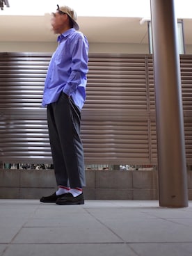 「アイテム（ローファー、グリーン系）」を使った、タロウさん（メンズ・173cm）の春コーディネート