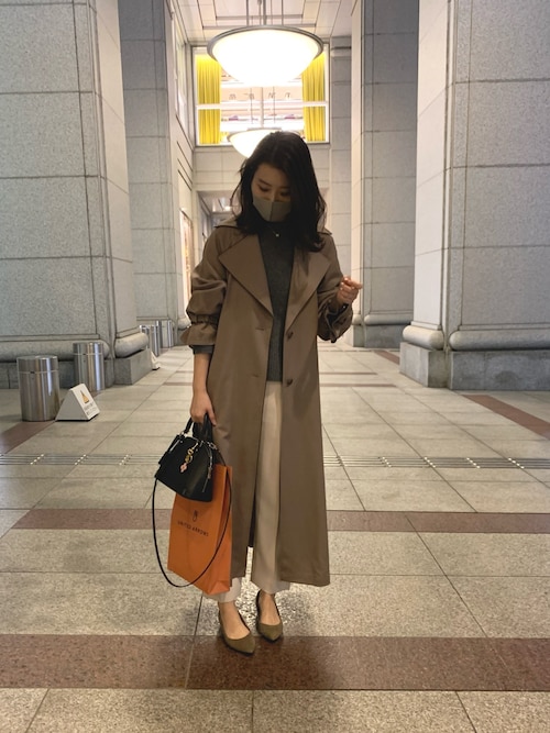 美品　アメリヴィンテージ　BACK LACE UP OVER COAT Ameri VINTAGE - AMERI BACK LACE COAT バックレース トレンチ