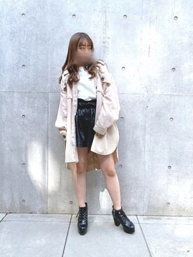 「AS KNOW AS PINKY（アズノゥアズピンキー）のアイテム（その他アウター）」を使った、❁𝓡𝓲𝓷𝓪❁さん（レディース・154cm）の春コーディネート