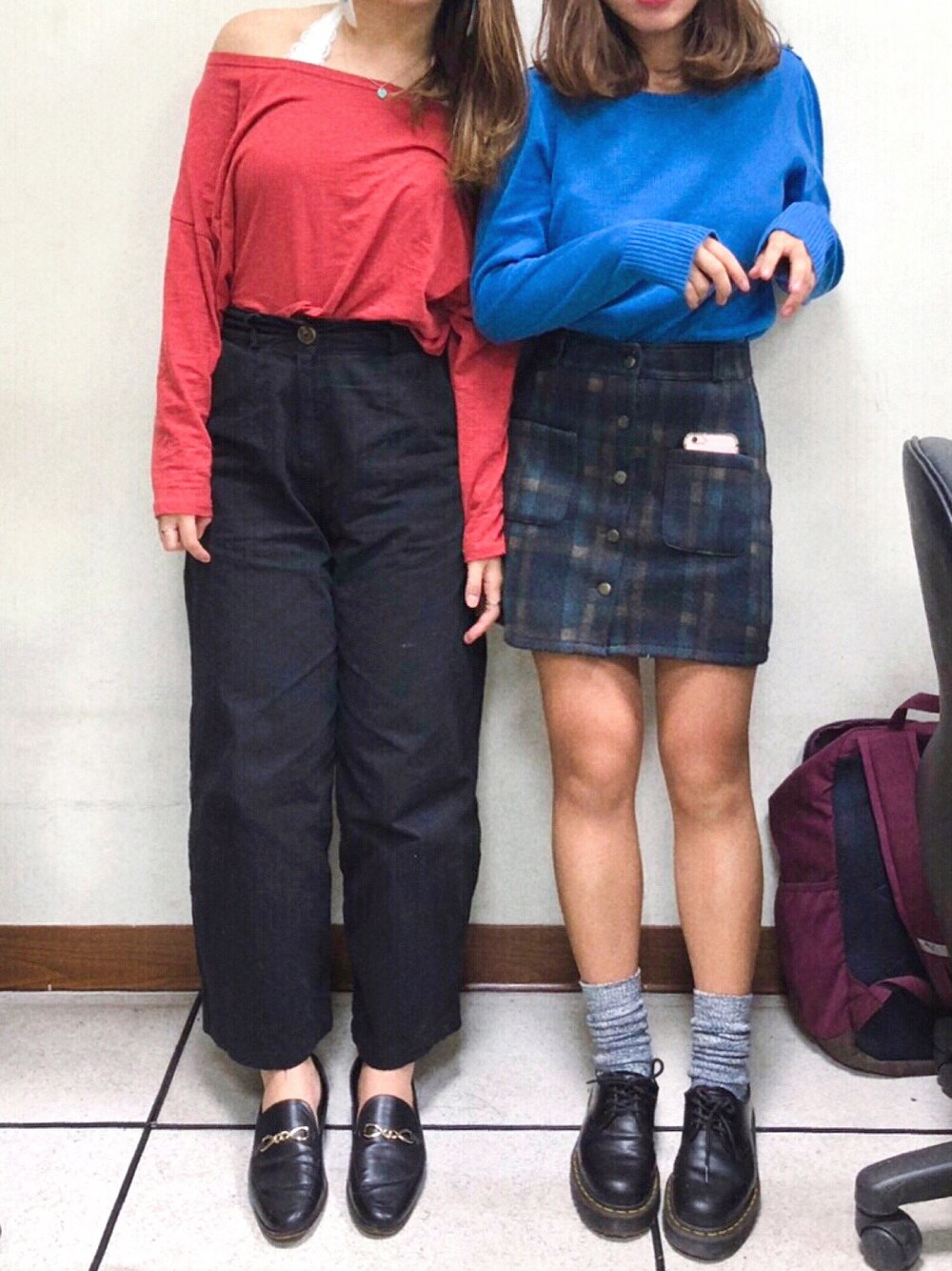 「PAZZOのアイテム（トップス、レッド系）」を使った、花小賴🌹さん（レディース・156cm）の秋コーディネートの1枚目の写真