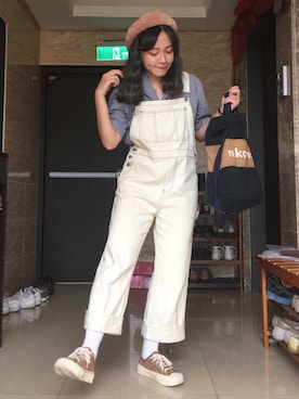 「NET（ネット）のアイテム（ハンチング/ベレー帽）」を使った、花小賴🌹さん（レディース・156cm）の秋コーディネート