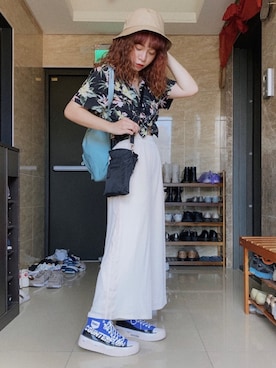 「Li-Ning（リーニン）のアイテム」を使った、花小賴🌹さん（レディース・156cm）の夏コーディネート