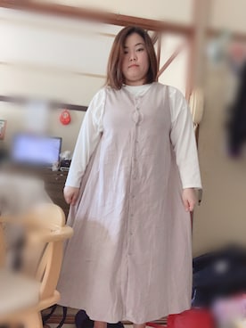 「デブでもオシャレしたい」｜「アイテム（ワンピース/ドレス）」を使った、えりんご♪さん（レディース・162cm）の冬コーディネート