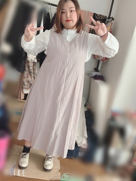 「ぽっちゃりコーデ」｜「アイテム（ステンカラーコート）」を使った、えりんご♪さん（レディース・162cm）の春コーディネート