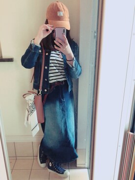 「dazzlin（ダズリン）のアイテム（デニムジャケット）」を使った、cH!aK!☻さん（レディース・156cm）の春コーディネート
