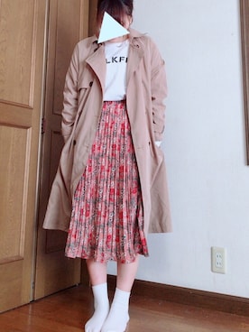 「MILKFED.」｜「アイテム（トレンチコート）」を使った、aaaa.さん（レディース・160cm）の春コーディネート