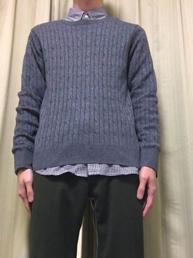 「glory crew（グローリークルー）のアイテム（ニット/セーター）」を使った、まるちゃんさん（メンズ・175cm）の冬コーディネート