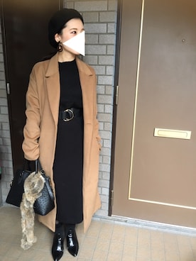 「GYDA（ジェイダ）のアイテム（ハンチング/ベレー帽）」を使った、ちょこぱいさん（レディース・150cm）の冬コーディネート