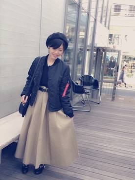 「GYDA（ジェイダ）のアイテム（ハンチング/ベレー帽）」を使った、ちょこぱいさん（レディース・150cm）の冬コーディネート