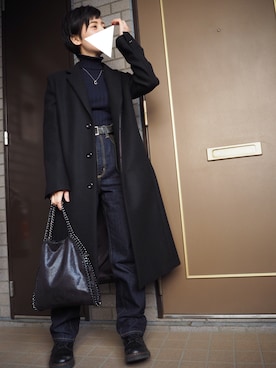 「ハイウエストストレートジーンズ」｜ちょこぱいさん（レディース・150cm）の冬コーディネート