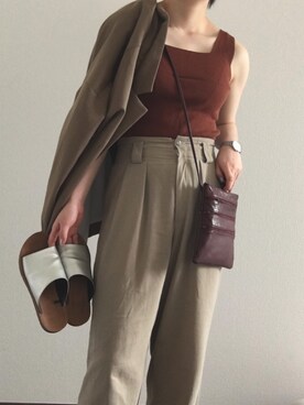 「おうちスタイル」｜「アイテム（ジャケット/アウター）」を使った、amiさん（レディース・158cm）の春コーディネート