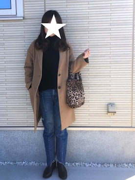 「ベージュコート」｜「アイテム（その他）」を使った、らいくさん（レディース・161cm）の冬コーディネート