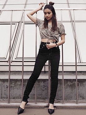 「GYDA（ジェイダ）のアイテム（パンツ）」を使った、yumena suzukiさん（レディース・150cm）の春コーディネート