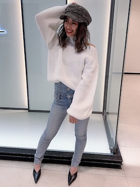 「GYDA（ジェイダ）のアイテム（パンツ）」を使った、yumena suzukiさん（レディース・150cm）の冬コーディネート