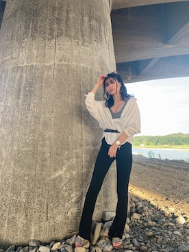 「GYDA（ジェイダ）のアイテム（パンツ）」を使った、yumena suzukiさん（レディース・150cm）の春コーディネート