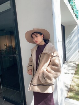「GYDA（ジェイダ）のアイテム（ブルゾン）」を使った、yumena suzukiさん（レディース・150cm）の秋コーディネート