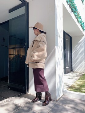 「GYDA（ジェイダ）のアイテム（ブルゾン）」を使った、yumena suzukiさん（レディース・150cm）の冬コーディネート