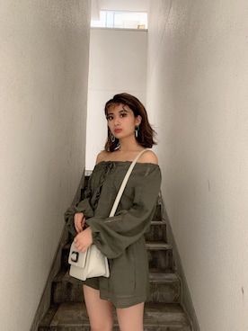 「GYDA（ジェイダ）のアイテム（サロペット/オーバーオール）」を使った、yumena suzukiさん（レディース・150cm）の春コーディネート