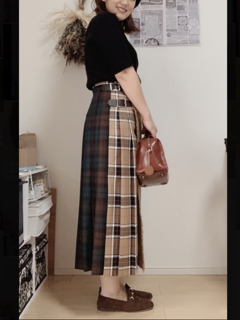 「下半身デブ、プリーツスカート、秋コーデ」｜「O'NEIL of DUBLINのアイテム（スカート、ベージュ系）」を使った、Y♡801さん（レディース・152cm）の冬コーディネートの1枚目の写真