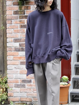 「stein（シュタイン）のアイテム（スウェット）」を使った、ATTEMPT_KYOTOさん（メンズ・176cm）の冬コーディネート