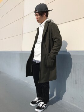 「SEVENDAYS=SUNDAY（セブンデイズサンデイ）のアイテム（チェスターコート）」を使った、Maruki○◉さん（メンズ・168cm）の冬コーディネート