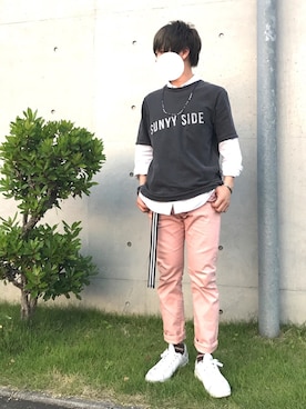 「COMME CA ISM（コムサイズム）のアイテム（アクセサリー）」を使った、Maruki○◉さん（メンズ・166cm）の春コーディネート