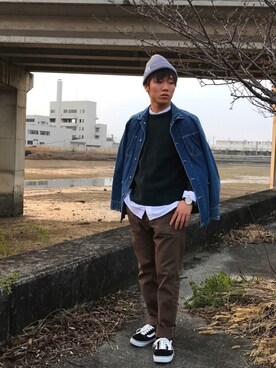 「SEVENDAYS=SUNDAY（セブンデイズサンデイ）のアイテム（デニムジャケット）」を使った、Maruki○◉さん（メンズ・166cm）の春コーディネート