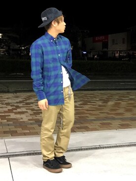 「SEVENDAYS=SUNDAY（セブンデイズサンデイ）のアイテム（チノパンツ）」を使った、Maruki○◉さん（メンズ・166cm）の秋コーディネート
