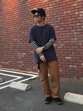 「BLACK LABEL CRESTBRIDGE（ブラックレーベル・クレストブリッジ）のアイテム（アナログ腕時計）」を使った、Maruki○◉さん（メンズ・166cm）の秋コーディネート