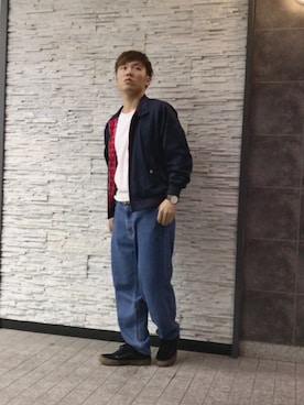 「SEVENDAYS=SUNDAY（セブンデイズサンデイ）のアイテム（ナイロンジャケット）」を使った、Maruki○◉さん（メンズ・166cm）の秋コーディネート