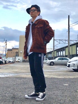 「ZIP FIVE（ジップファイブ）のアイテム（デニムジャケット）」を使った、Maruki○◉さん（メンズ・166cm）の秋コーディネート