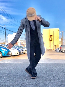 「green label relaxing（グリーンレーベルリラクシング）のアイテム（セットアップ）」を使った、Maruki○◉さん（メンズ・166cm）の秋コーディネート