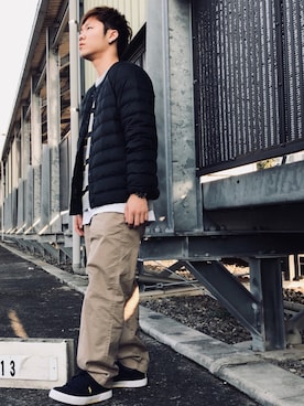 「MARC JACOBS（マークジェイコブス）のアイテム（ピアス（両耳用））」を使った、Maruki○◉さん（メンズ・166cm）の冬コーディネート