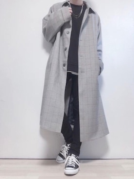 「秋のマイ旬スタイル」｜「アイテム（ステンカラーコート）」を使った、ただしさん（メンズ・170cm）の秋コーディネート
