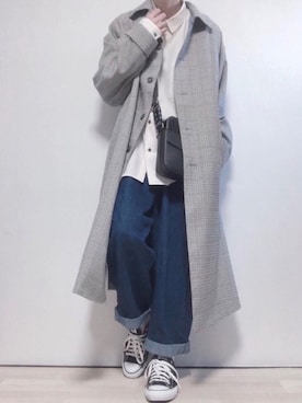 「秋のマイ旬スタイル」｜「アイテム（ステンカラーコート）」を使った、ただしさん（メンズ・170cm）の秋コーディネート