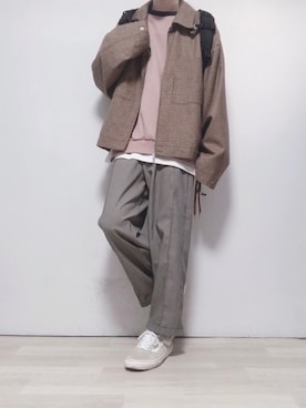 「アイテム（ブルゾン、ブラウン系）」を使った、ただしさん（メンズ・170cm）の冬コーディネート
