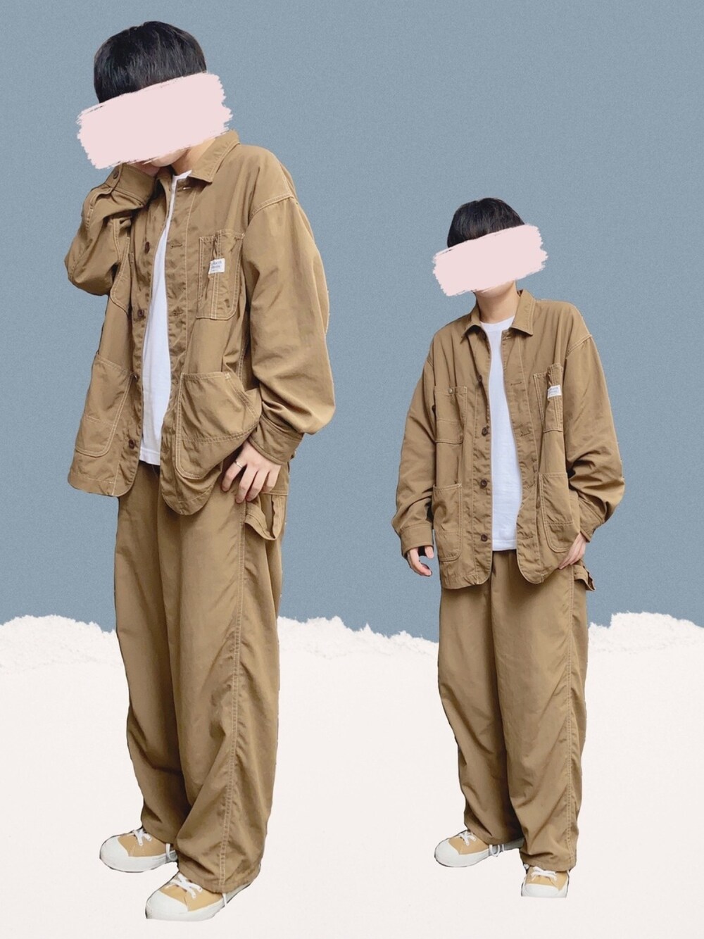 「秋、ゆるコーデ、セットアップ、秋服準備はじめました、ブラウン、オーバーサイズ、シンプル、秋服」｜「RAGEBLUEのカバーオール/891547（カバーオール、ブラウン系）」を使った、よさん（メンズ・160cm）の秋コーディネートの1枚目の写真