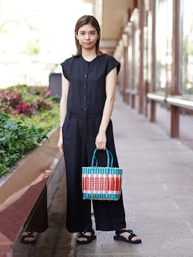 「Ray BEAMS（レイビームス）のアイテム（つなぎ/オールインワン）」を使った、Ray BEAMSさん（レディース・163cm）の夏コーディネート