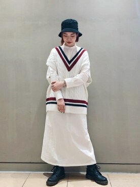 「RBS」｜「アイテム（シャツワンピース）」を使った、Ray BEAMSさん（レディース・156cm）の秋コーディネート