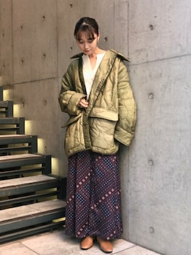 「バンダナスカート」｜Ray BEAMSさん（レディース・158cm）の秋コーディネート