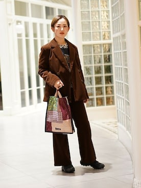 Ray BEAMSさん（レディース・159cm）の冬コーディネート